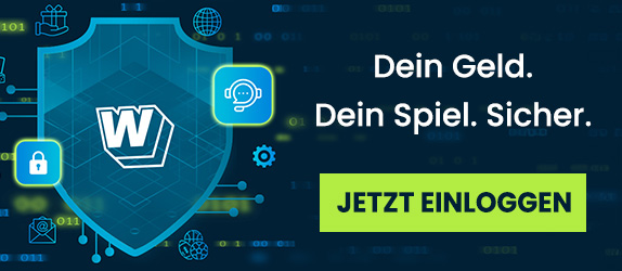Sicherer Zugang zum Spielkonto mit Schutzschild und Login Button